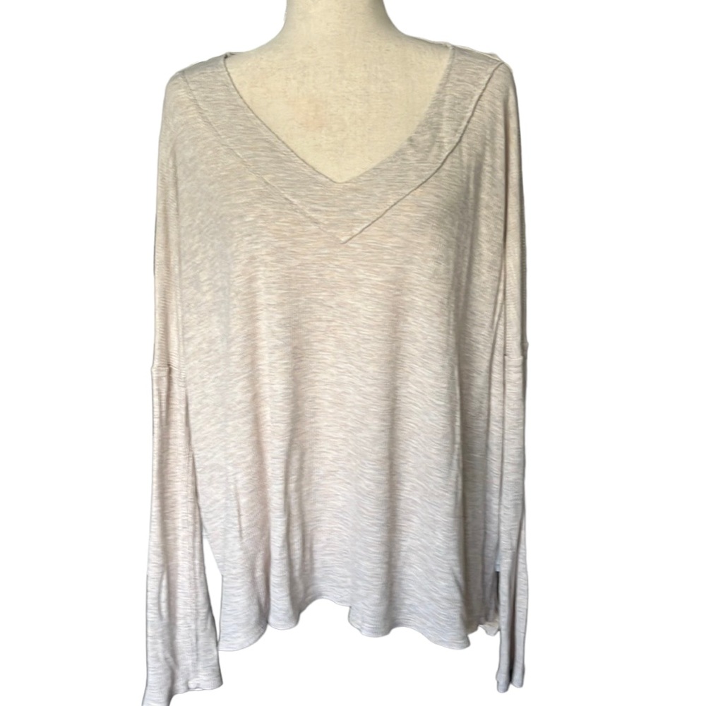 Final Touch Beige Long Sleeve Relaxed Top Shirt Size XL